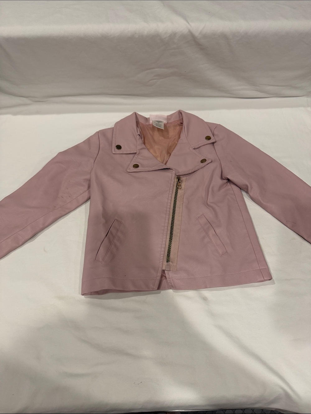 Little Lass Pink Moto Faux Leather Jacket